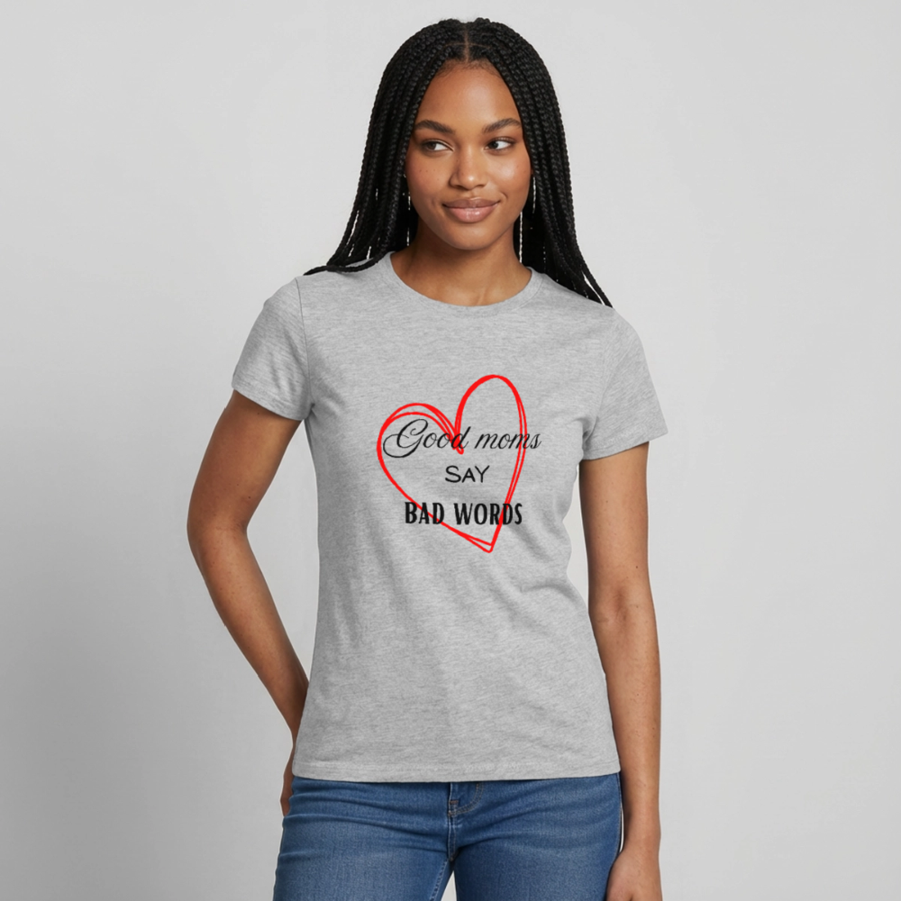 Frauen T-Shirt good momssay bad words - Grau meliert