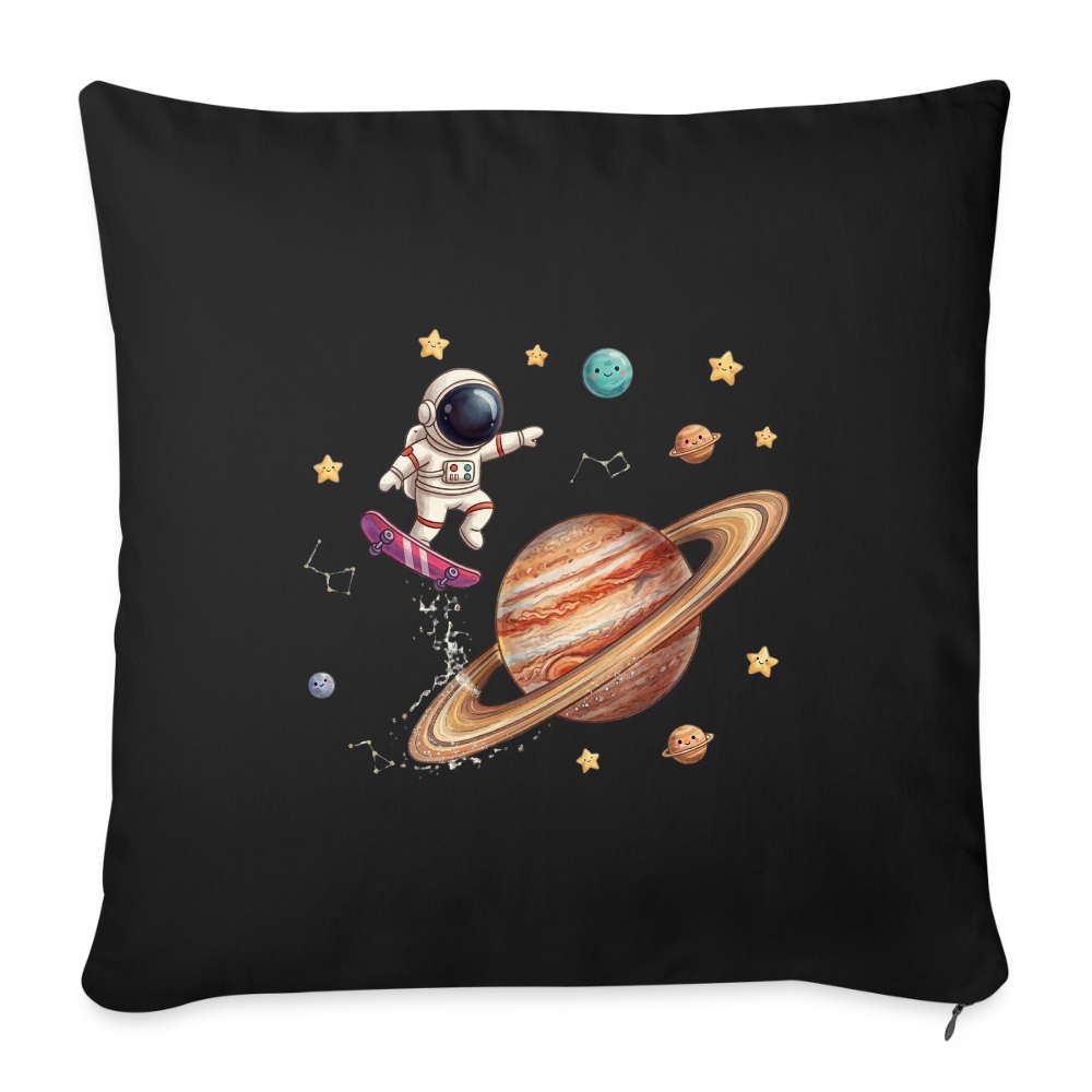 Kinderkissenbezug 44 x 44 cm Astronaut auf Skateboard - Schwarz