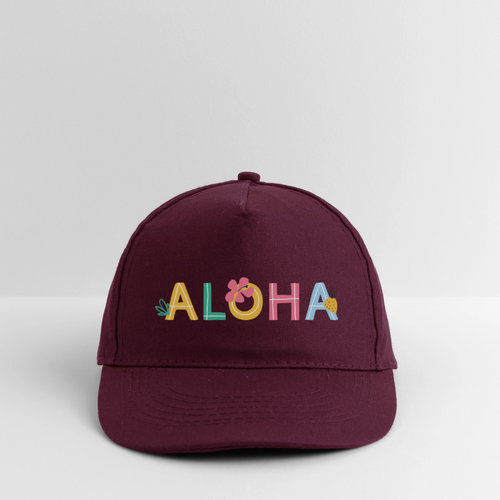 Bio-Baseballkappe Aloha - Burgunderrot