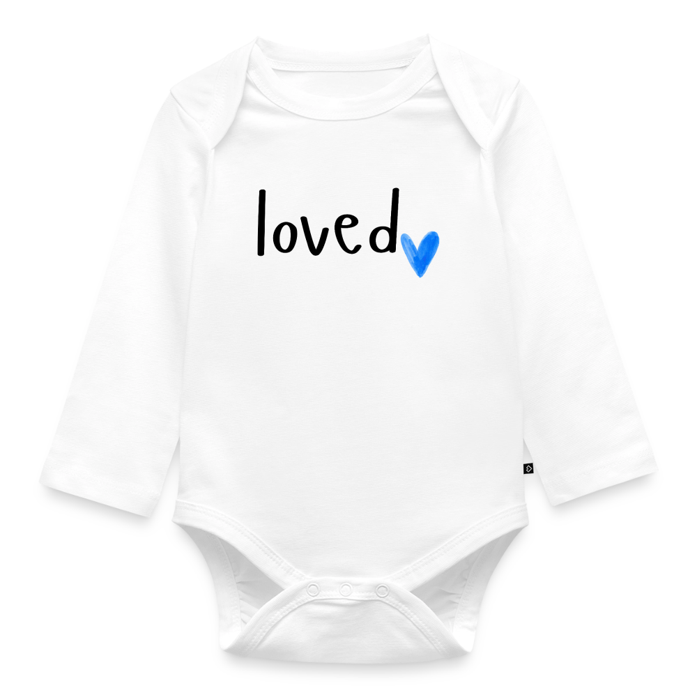 Baby Bio-Langarm-Body loved - Weiß