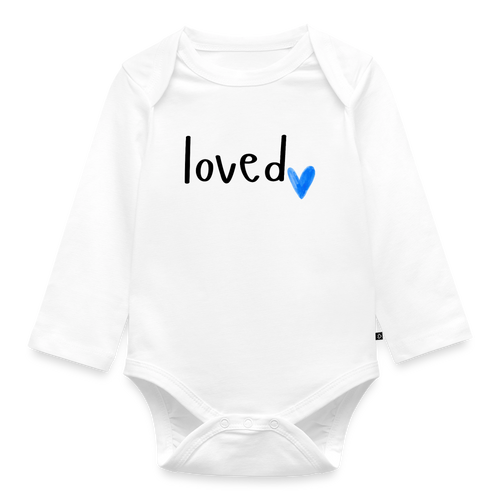 Baby Bio-Langarm-Body loved - Weiß