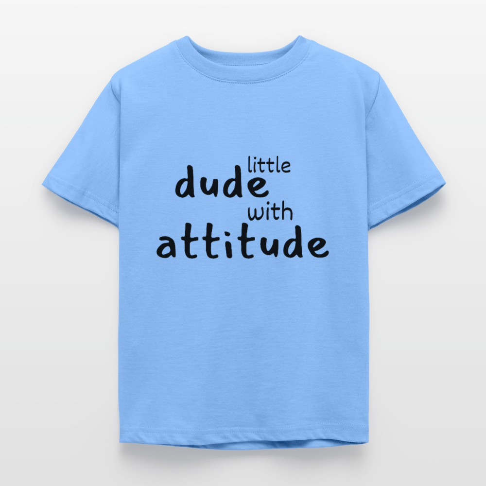 Kinder T-Shirt little dude with attitude - Himmelblau