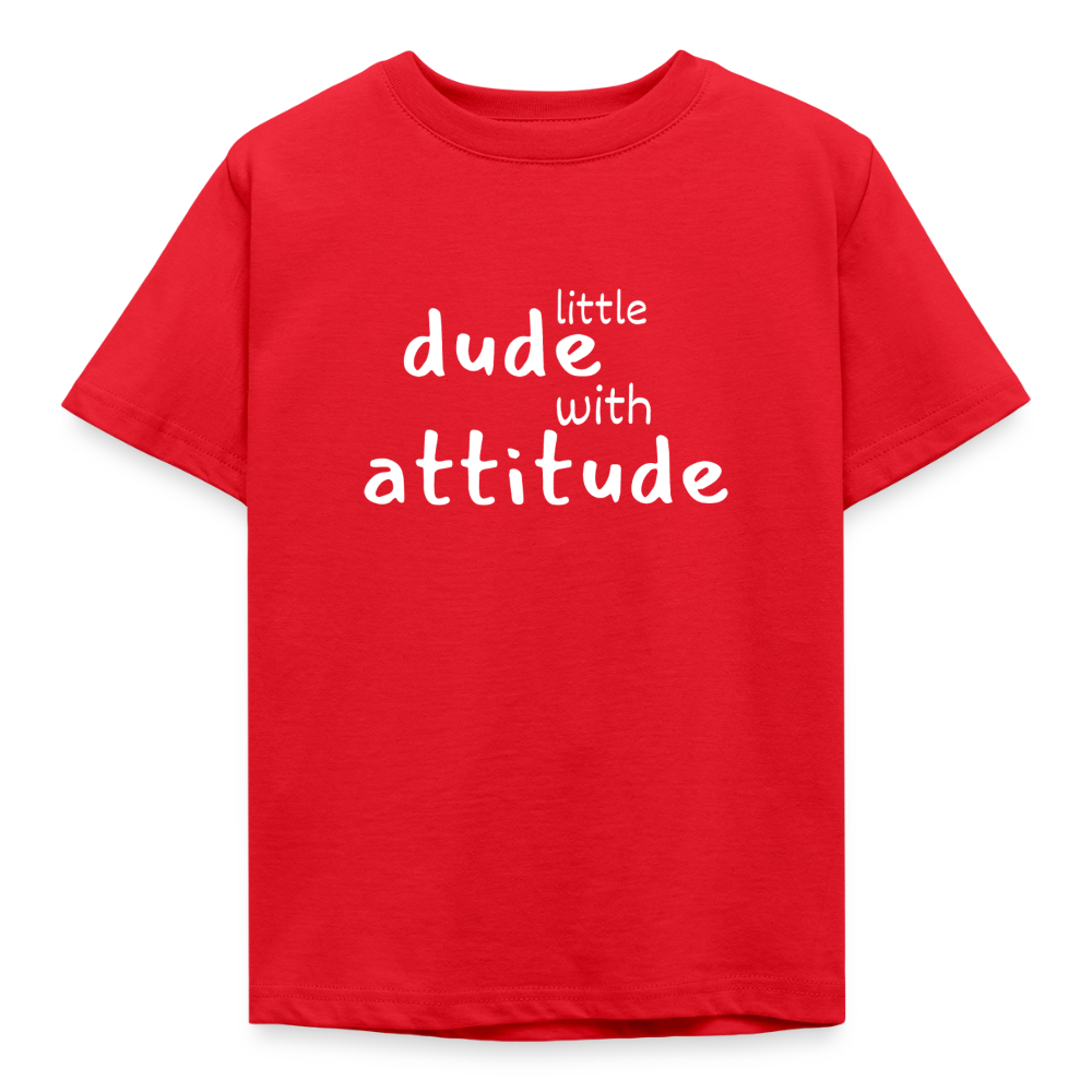 Kinder T-Shirt little dude with attitude - Rot