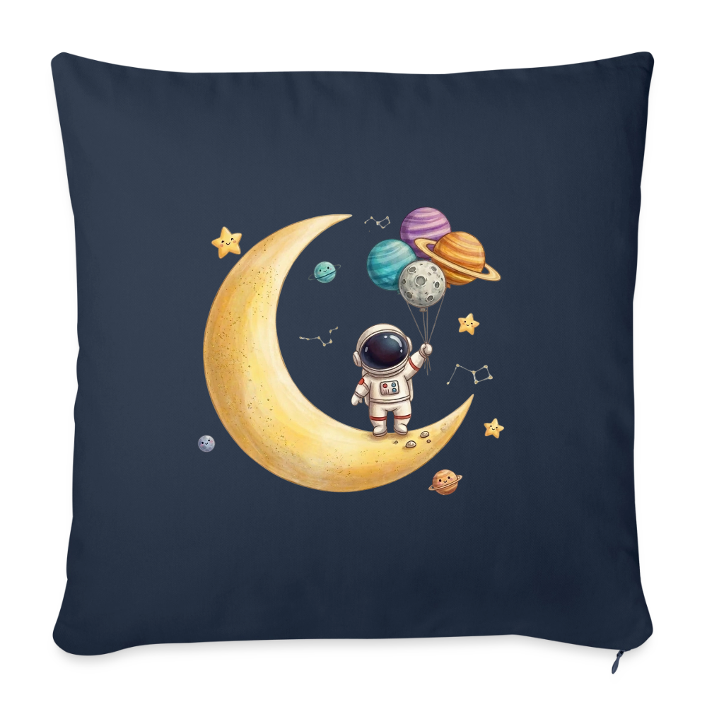 Kinderkissenbezug 44 x 44 cm Astronaut mit Planeten für Kinderkissen - Navy