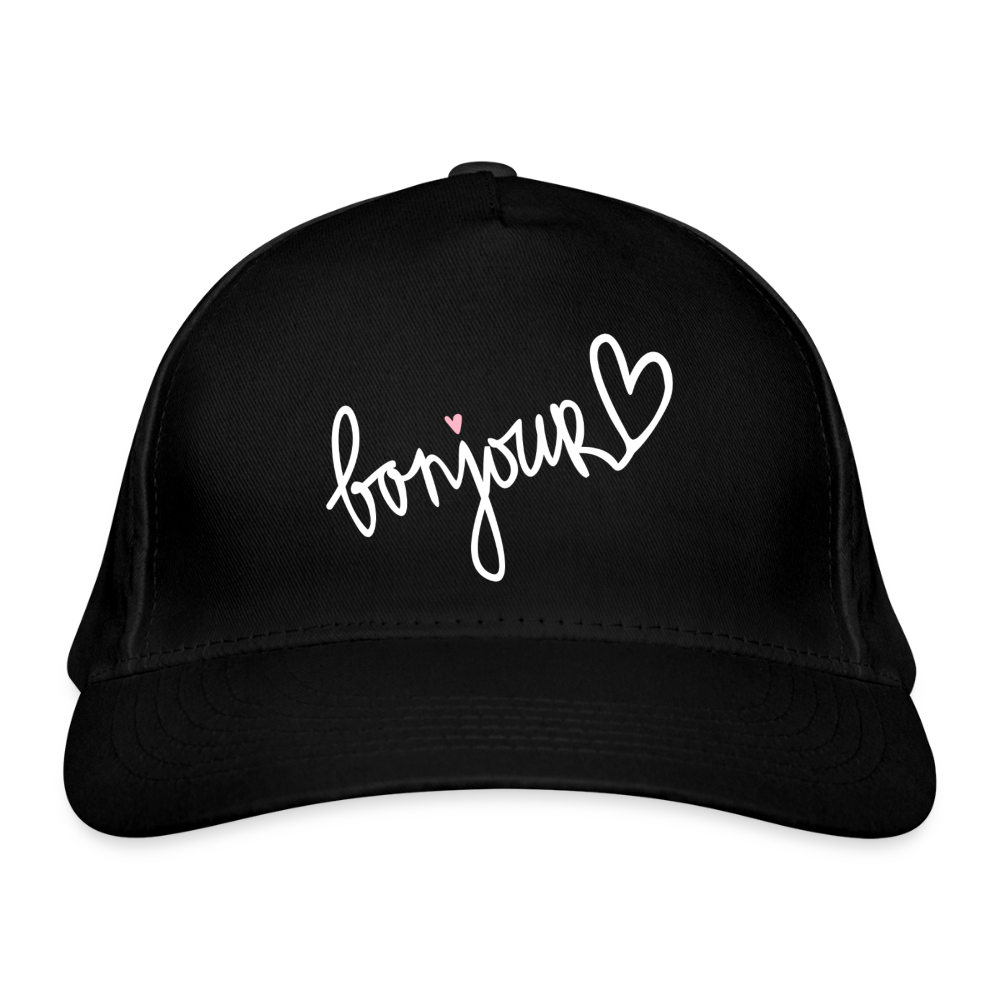 Bio-Baseballkappe bonjour - Schwarz