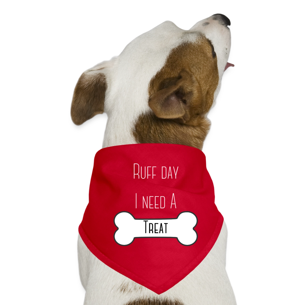 Hunde-Bandana Ruff day I need a treat - Rot
