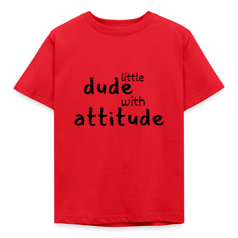 Kinder T-Shirt little dude with attitude - Rot