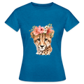 Frauen T-Shirt cheetah - Antikblaues Saphir meliert