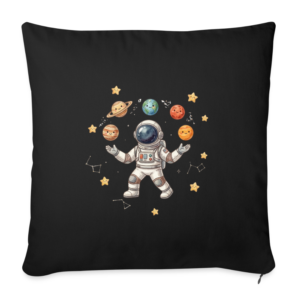 Kinerkissenbezug 44 x 44 cm Astronaut jongliert Planeten - Schwarz