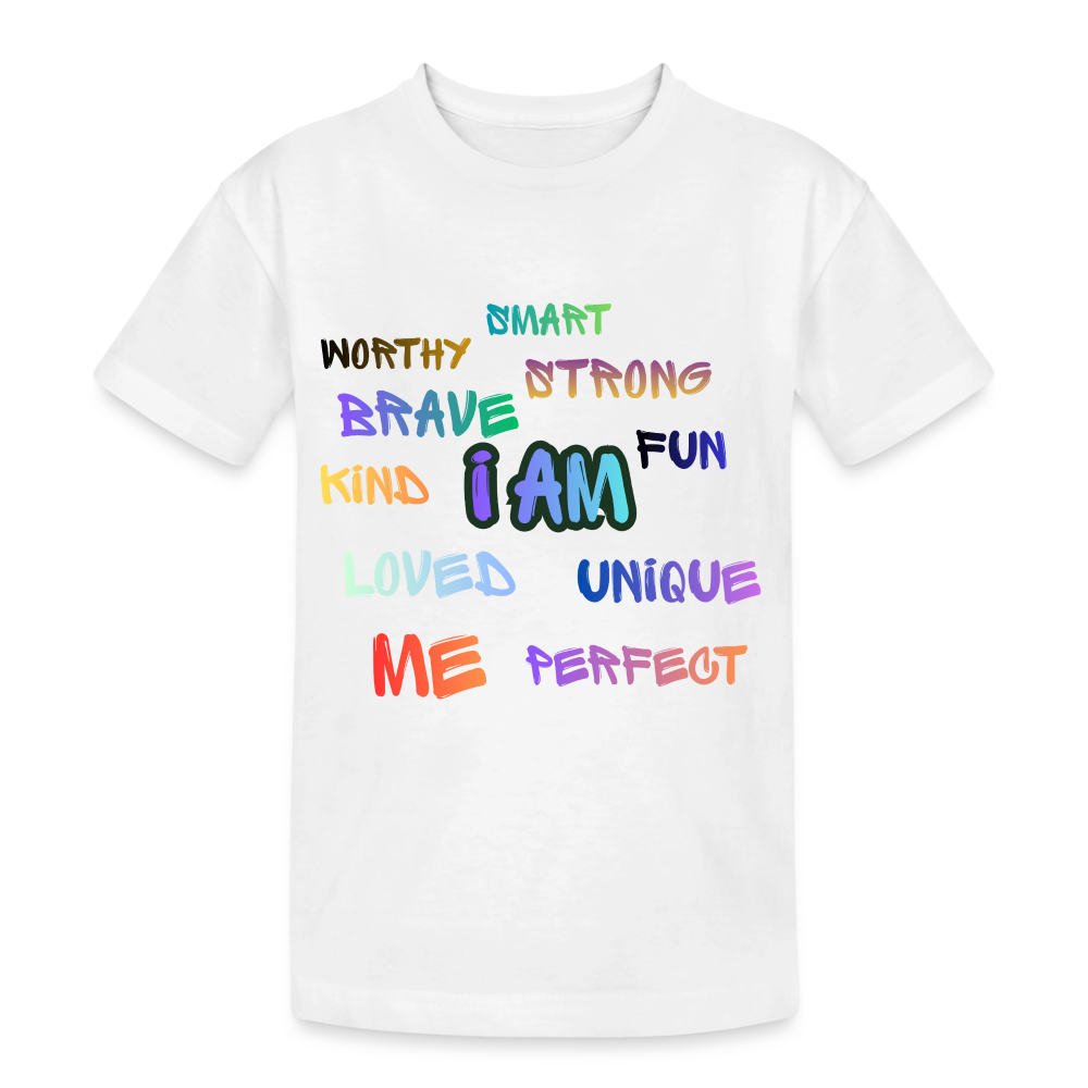 Kinder Heavy Cotton T-Shirt I Am Affirmation Shirt - Weiß
