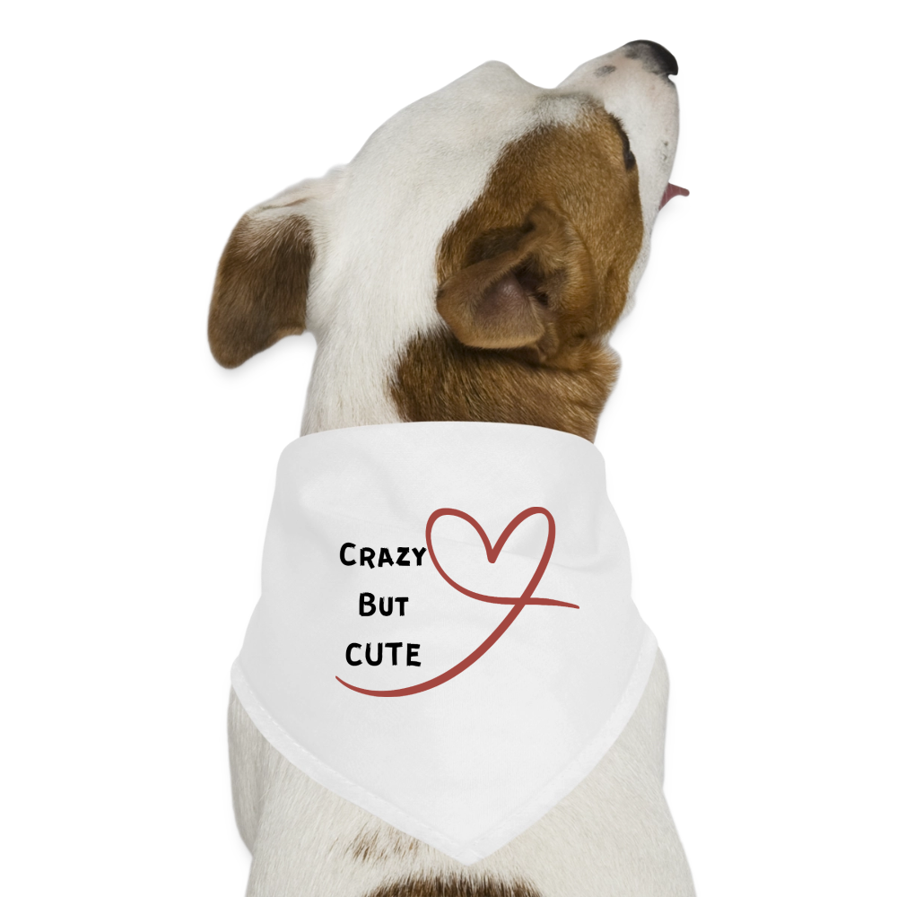 Hunde-Bandana crazy but cute - Weiß