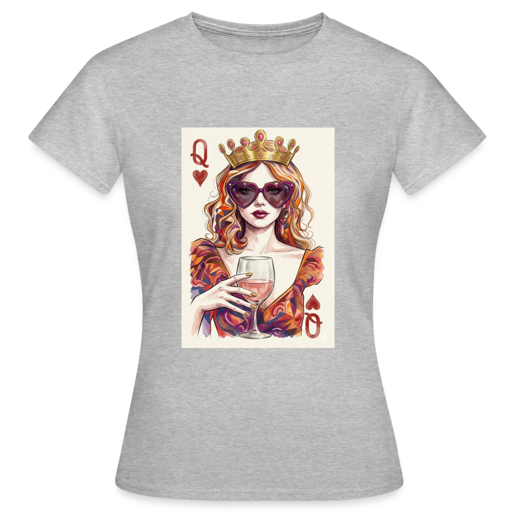 Frauen T-Shirt Queen - Grau meliert