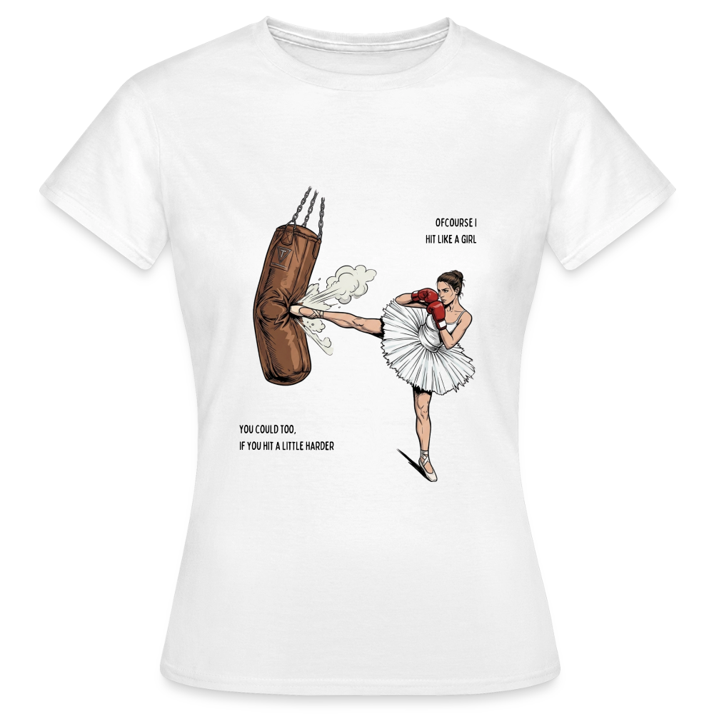 Frauen T-Shirt hit like a girl - Weiß
