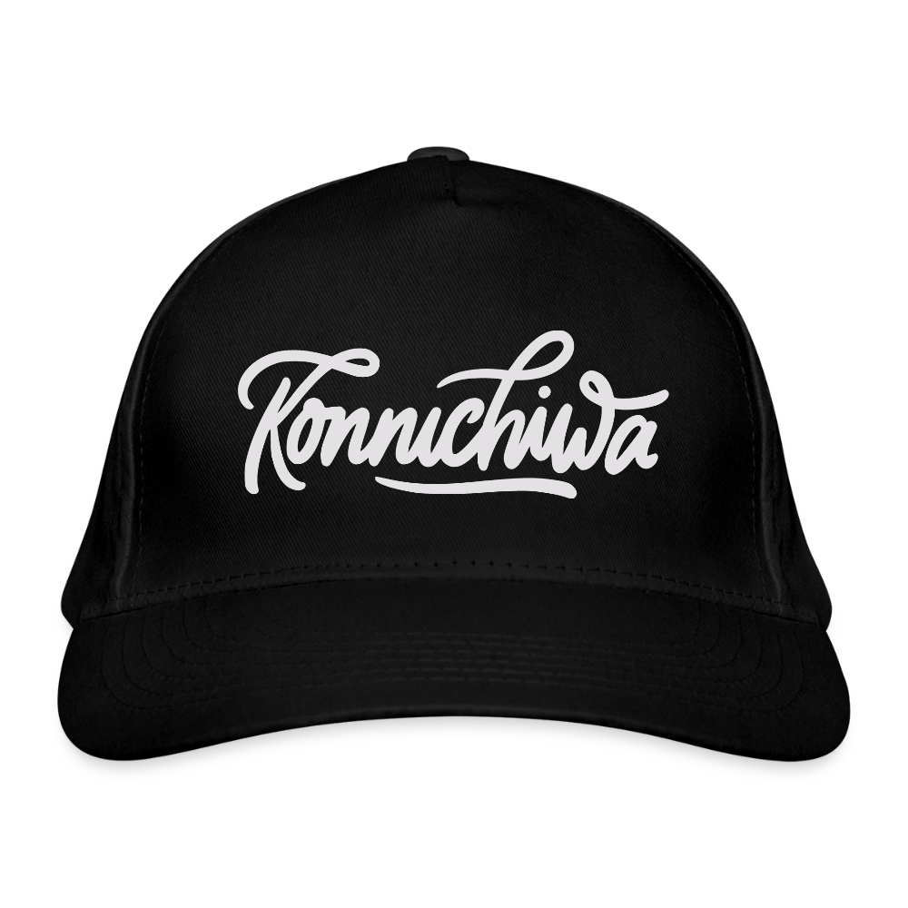 Bio-Baseballkappe Konnichiwa - Schwarz