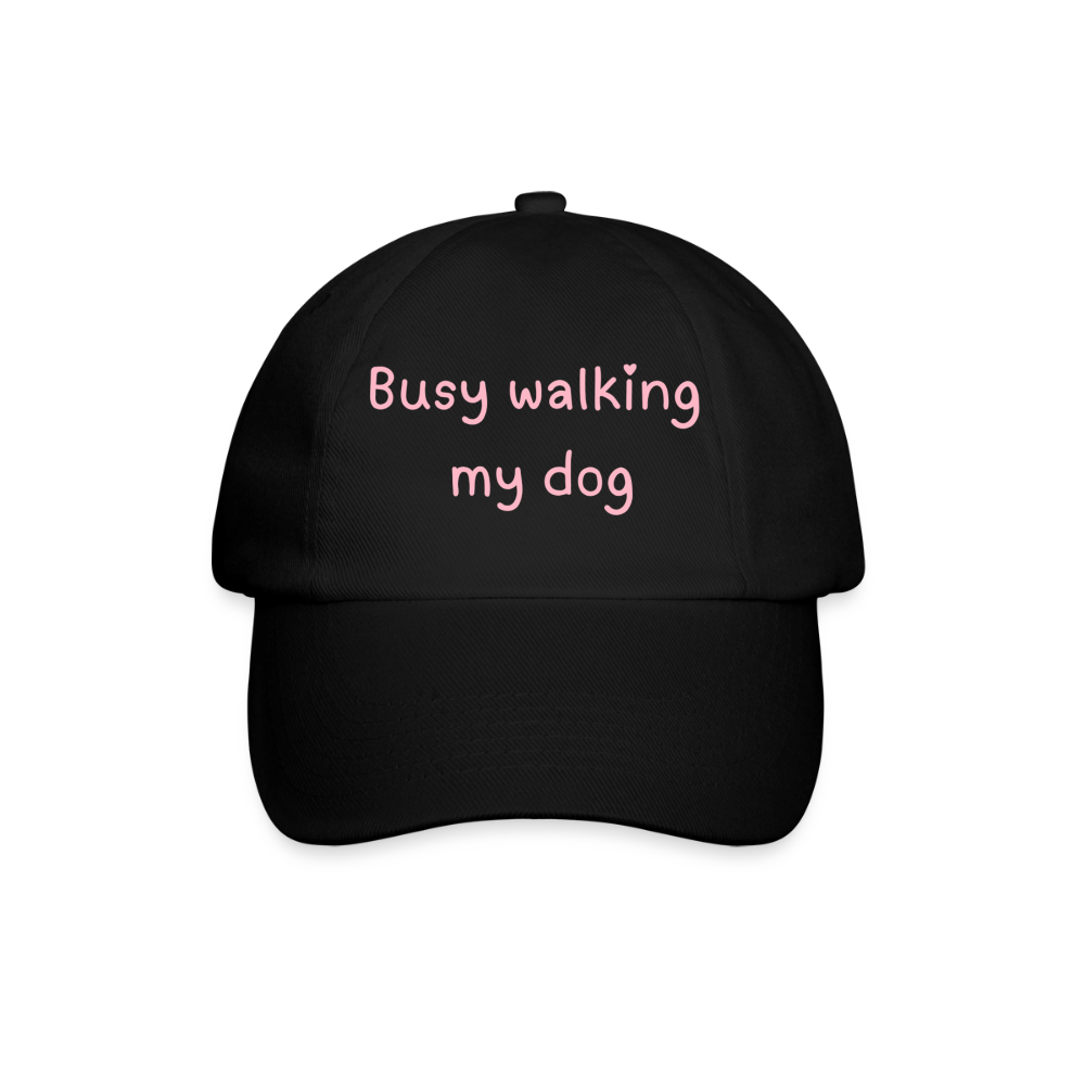 Baseballkappe Busy walking my dog - Schwarz/Schwarz