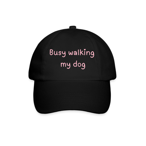 Baseballkappe Busy walking my dog - Schwarz/Schwarz