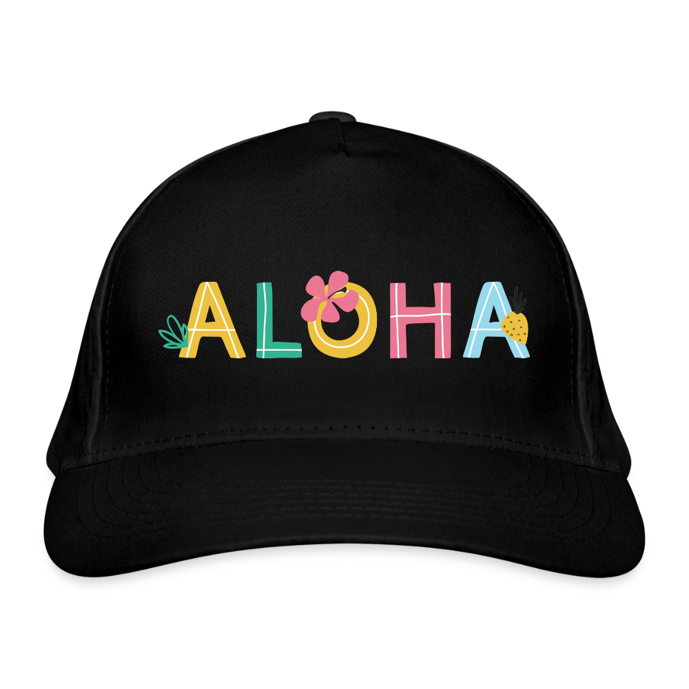 Bio-Baseballkappe Aloha - Schwarz