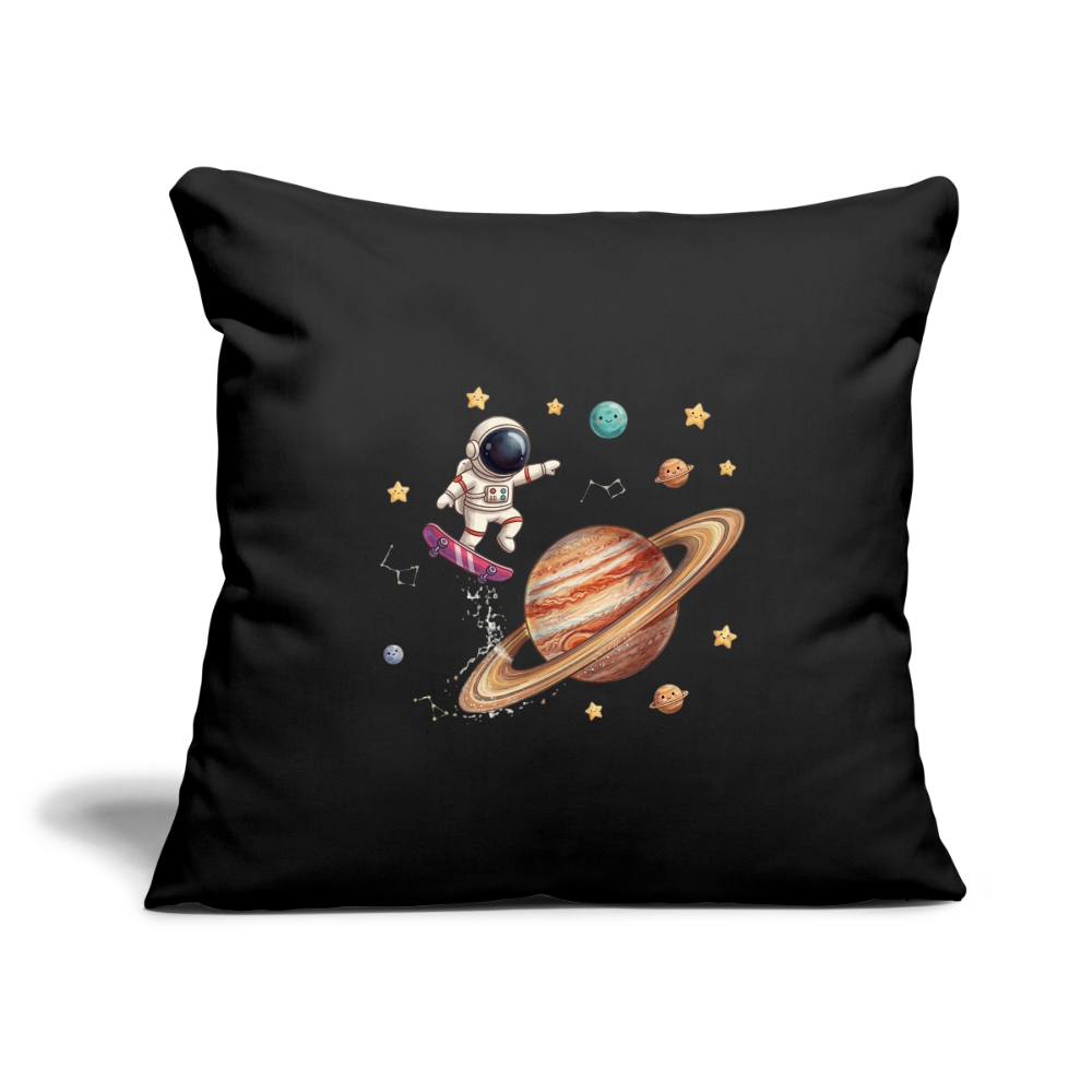 Kinderkissenbezug 44 x 44 cm Astronaut auf Skateboard - Schwarz