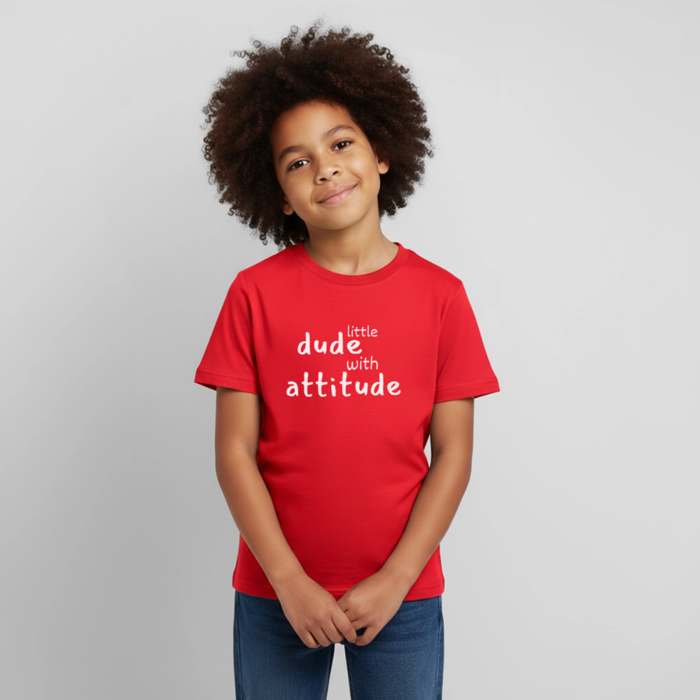 Kinder T-Shirt little dude with attitude - Rot