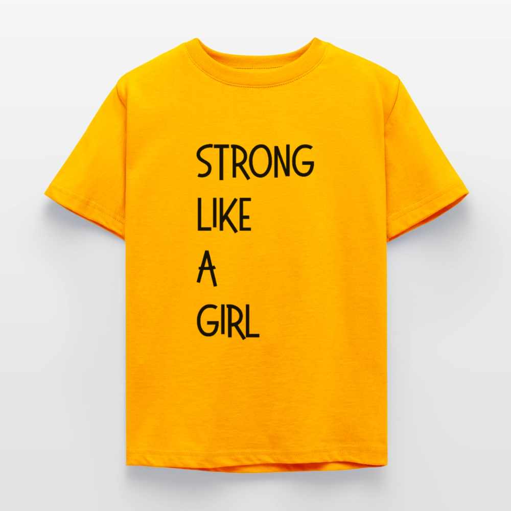 Kinder T-Shirt strong like a girl - Gold