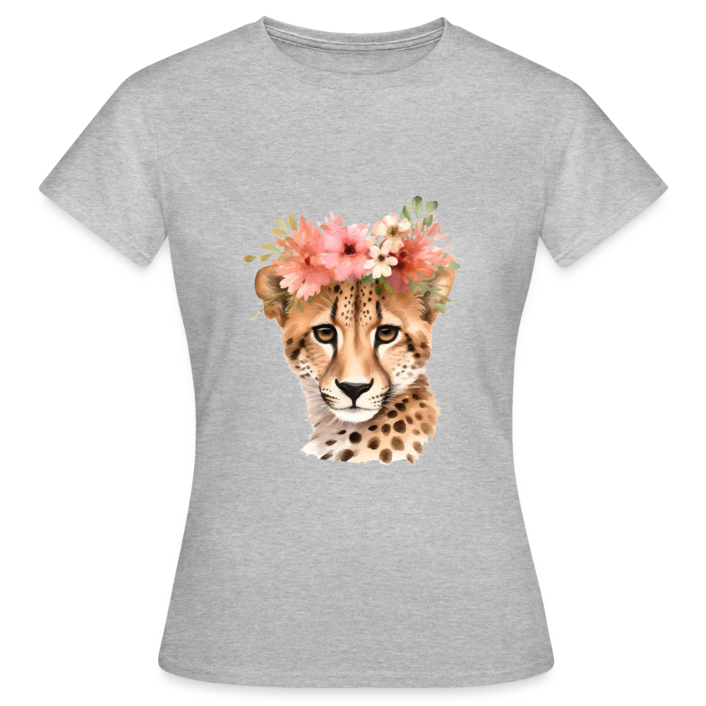 Frauen T-Shirt cheetah - Grau meliert