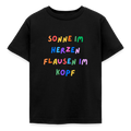 Kinder T-Shirt Sonne im Herzen, Flausen im Kopf - Schwarz