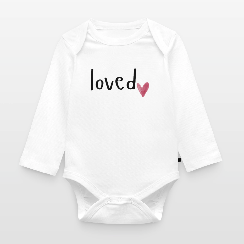 Baby Bio-Langarm-Body loved - Weiß