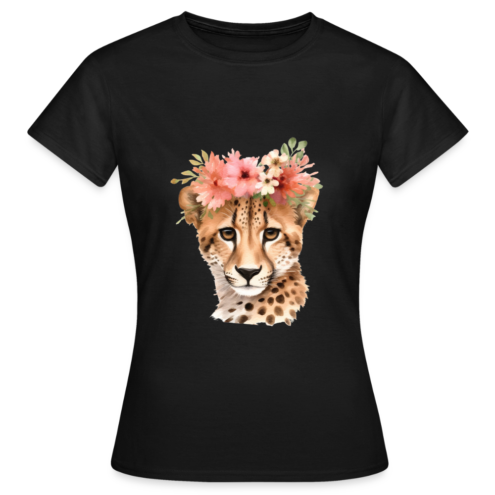 Frauen T-Shirt cheetah - Schwarz