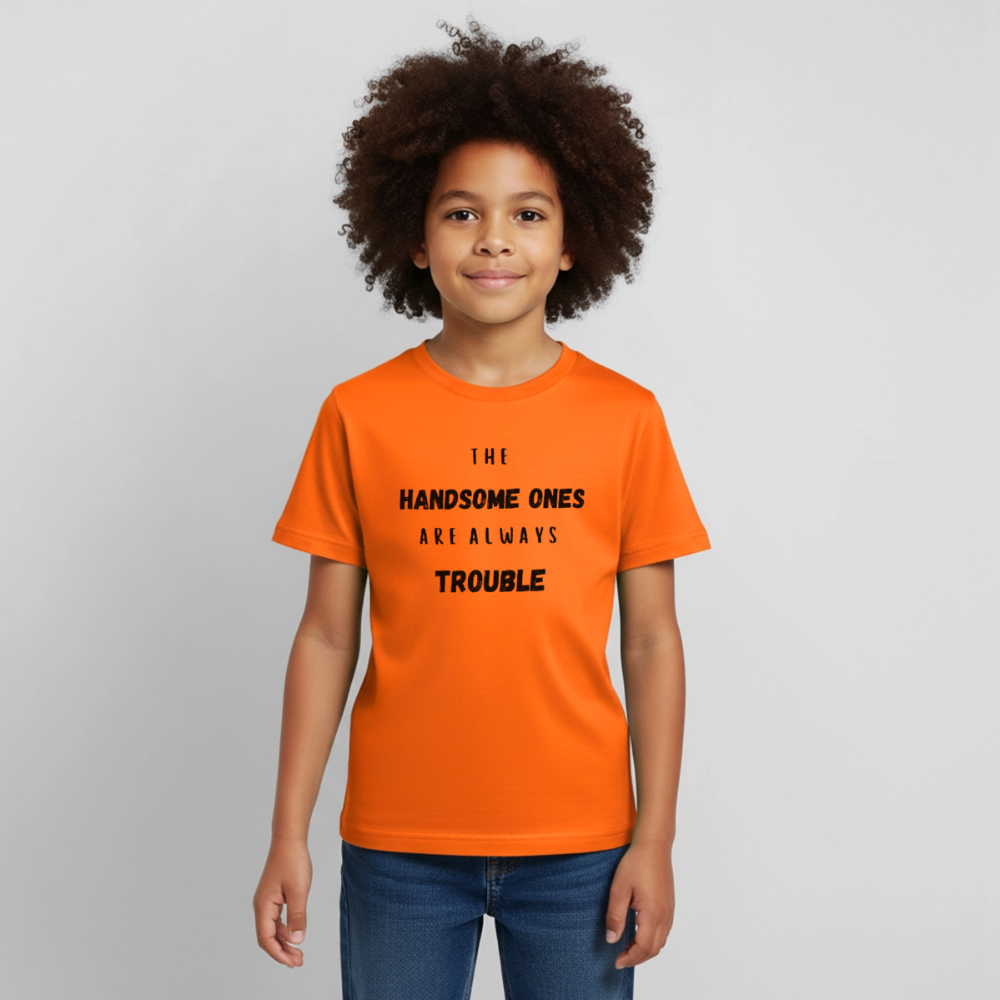 Kinder T-Shirt the handsome ones are always trouble - Orange