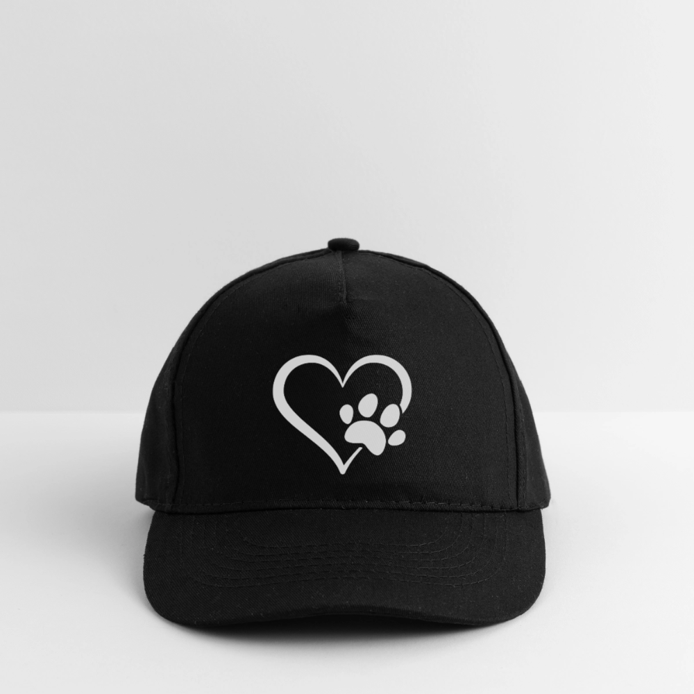 Bio-Baseballkappe Pfotenliebe - Schwarz