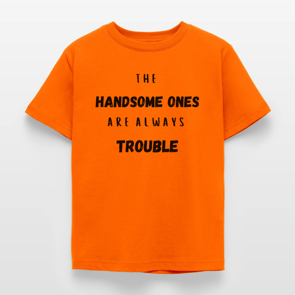 Kinder T-Shirt the handsome ones are always trouble - Orange