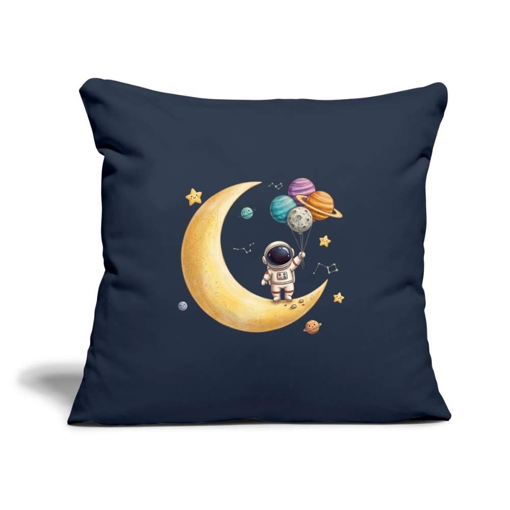 Kinderkissenbezug 44 x 44 cm Astronaut mit Planeten für Kinderkissen - Navy