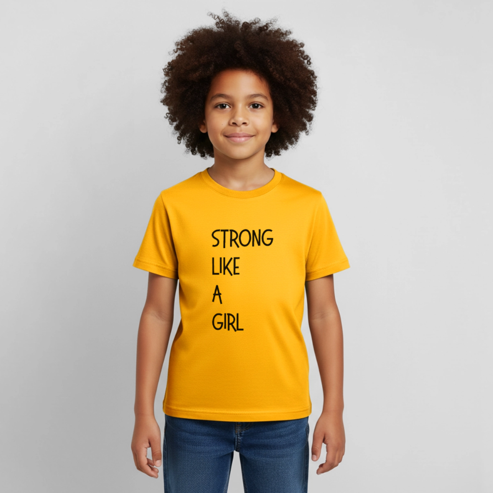Kinder T-Shirt strong like a girl - Gold