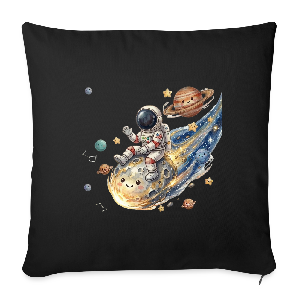 Kinderkissenbezug 44 x 44 cm Astronaut auf Asteroid - Schwarz