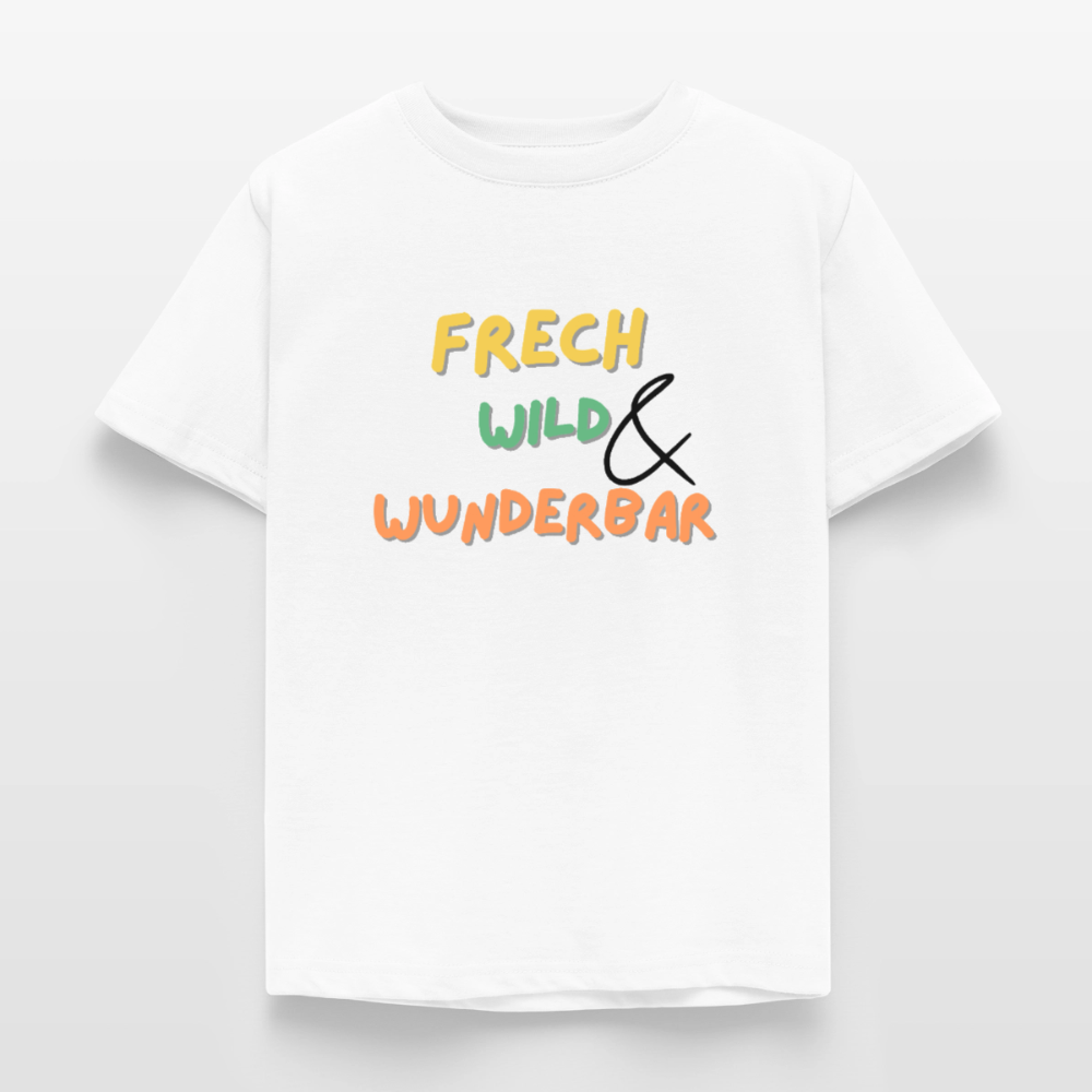 Kinder T-Shirt frech wild und wunderbar - Weiß