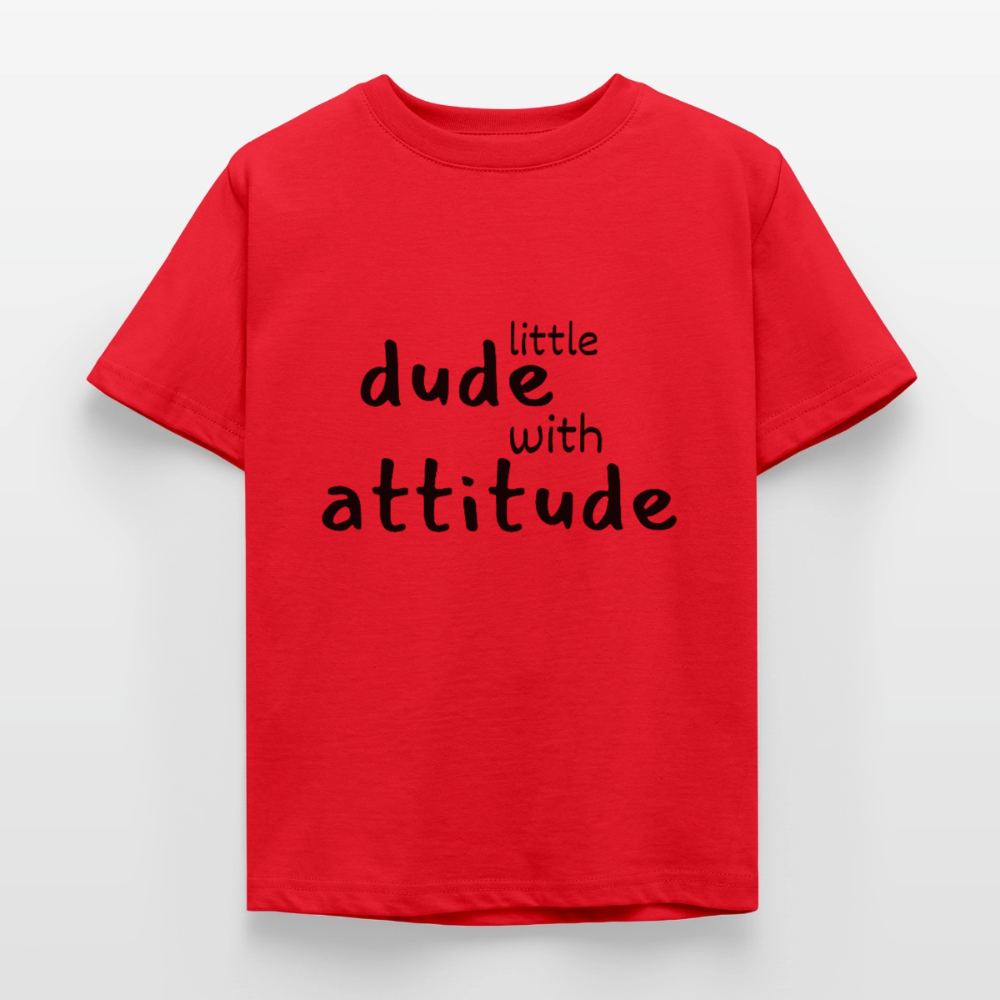 Kinder T-Shirt little dude with attitude - Rot